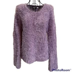 BB Dakota Lilac Purple Fuzzy Sweater Size Small